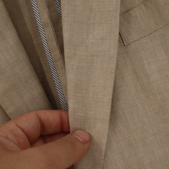 Brooks brothers Baird mcnutt sport coat Mens 46R madison 1818 herringbone linen - Picture 4 of 15